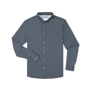 Poncho The Undertow UV Protection Men's Gray Button-Up Shirt Slim Fit